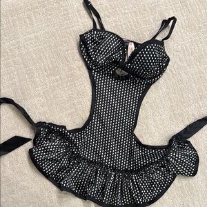 NWT Victorias Secret Sexy Little Things Black & White Polka Dot Lingerie